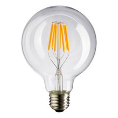 Λάμπα led filament globe E27 G80 8W 230V AC 2700k θερμό λευκό φως 890lm δέσμης 360°