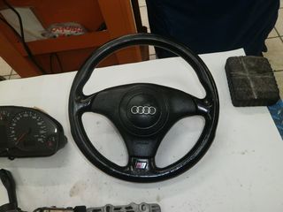 AUDI A6 ΑΠΟ 1998-2003 ΔΕΡΜΑΤΙΝΟ ΤΙΜΟΝΙ-ΒΟΛΑΝ ME AIR/BAG ΓΝΗΣΙΟ!!-thumb-1