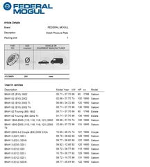 ΠΛΑΤΩ ΣΥΜΠΛΕΚΤΗ BMW E6-E9-E10-E12-E21-E30-1500-2000 (FEDERAL MOGUL) 228Δ-thumb-2