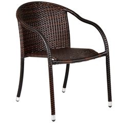 Πολυθρόνα κήπου "MONICA" μεταλλική-wicker σε χρώμα cappuccino 56x68x84