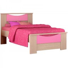 Παιδικό κρεβάτι "ΧΑΜΟΓΕΛΟ" ημίδιπλο σε χρώμα δρυς-ροζ 110x190