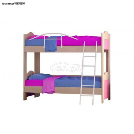Κουκέτα παιδική χρώμα δρυς-ροζ 90x190x165