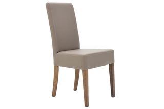 Καρέκλα "DITTA" απο μασίφ ξύλο και τεχνόδερμα σε χρώμα μόκα 44x45x96