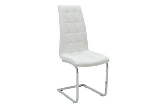 Καρέκλα "DARRELL" μεταλλική από τεχνόδερμα σε χρώμα λευκό 41x54x107