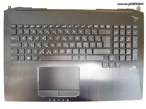 Πληκτρολόγιο-Ελληνικό Laptop Asus G750JZ GT750JH G750JH G750JW G750JM G750JS G750 G750J G750V G750JX G750JY  0K200-00090100 772-12R33-528 Backlit Keyboard Black Palmrest (Κωδ. 40390GRPALM)