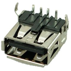 Bύσμα USB Laptop - USB 2.0 Connector A TYPE, up Solder up, Silver/Black Port Jack Socket Connector (Κωδ. 1-USB077)