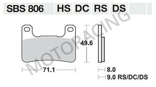 ΤΑΚΑΚΙΑ ΜΠΡΟΣΤΑ SUZUKI GSXR 600 04'-10' / GSXR 1000 04'-11' / KAWASAKI ZX-10R 08'-13' SBS 806HS- SINTER ( ΜΕΤΑΛΛΙΚΟ )