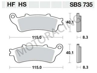 ΤΑΚΑΚΙΑ ΜΠΡΟΣΤΑ HONDA CBR 1100XX 97'-07' / XLV 1000 VARADERO 99'-06' / VFR 800 V-TEC 02'-05' SBS 735HS- SINTER ( ΜΕΤΑΛΛΙΚΟ )