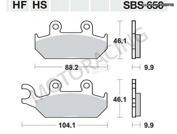 ΤΑΚΑΚΙΑ ΜΠΡΟΣΤΑ YAMAHA XT 500E / XT 600E 90'-94' / XTZ 660 TENERE 91'-98' SBS 650HS - SINTER ( ΜΕΤΑΛΛΙΚΟ )