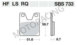 ΤΑΚΑΚΙΑ ΠΙΣΩ YAMAHA YZF R1 99'-01' / YZF-R7 99'-02' SBS 733LS- SINTER ( ΜΕΤΑΛΛΙΚΟ )