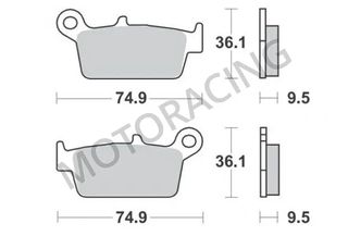 ΤΑΚΑΚΙΑ ΠΙΣΩ SUZUKI RM 250 96'-11' / YAMAHA WRF 250 01'-02' / KAWASAKI KLX 250S 06'-15' SBS 144HF - ( ΚΕΡΑΜΙΚΟ )