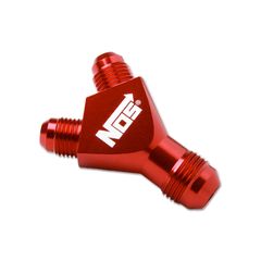 NOS 6AN Red Specialty Y Fitting Block