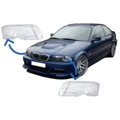 Κρύσταλλα φαναριών σετ BMW E46 Coupe (1998-2003)
