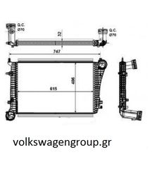 Ψυγειο INTERCOOLER (ΚΑΙΝΟΥΡΓΙΟ) . VW .  GOLF PLUS 2005-2009  (61,5x40.5x32) 