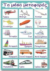 Εκπαιδευτική αφίσα "Τα Μέσα Μεταφοράς" στα Ελληνικά