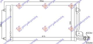 ΨΥΓΕΙΟ A/C ΒΕΝΖΙΝΗ - ΠΕΤΡΕΛΑΙΟ (580x350x16)  για VW POLO 09-14