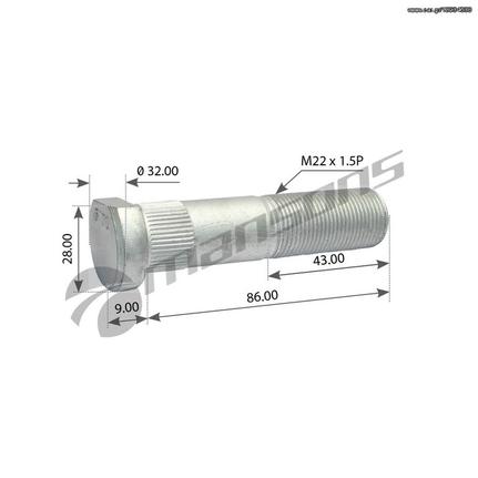 ΜΠΟΥΛΟΝΙ IVECO M22x1.5P [ΤΙΜΗ Με ΦΠΑ]