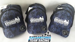 Καπέλα παραλλαγής μπλε-μαύρο με λογότυπο "katsantonis team racing"..by katsantonis team racing 