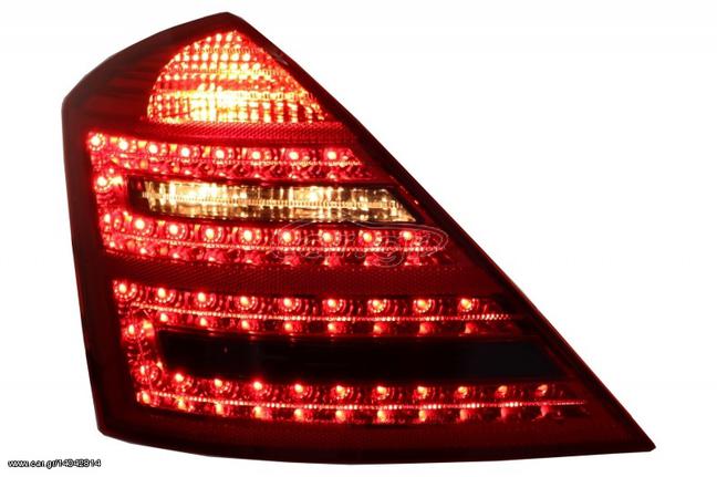 LED Taillights Mercedes Benz S-Class W221 (2006-2009) Limousine Red Smoke FaceLift Design