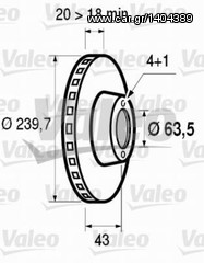 Δισκόπλακες VALEO εμπρόσθιες για Ford Fiesta από 08/1984 (186163) 