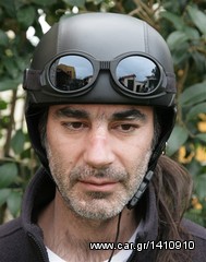 Κράνος ρετρό Club Retro Pilot Helmet 1932 Black-thumb-5