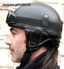 Κράνος ρετρό Club Retro Pilot Helmet 1932 Black-thumb-2