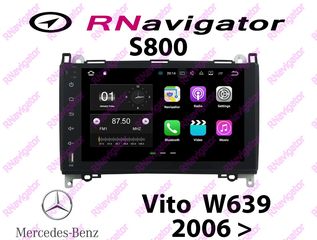 Mercedes Benz VITO  W639 2006-2016 - RNavigator S800 - RN8MBABD - 8'' OEM ΕΡΓΟΣΤΑΣΙΑΚΕΣ ALL TOUCH  ΟΘΟΝΕΣ με Mirror Link και Wi-Fi- ANDROID 7.1.2 - Caraudiosolutions.gr 