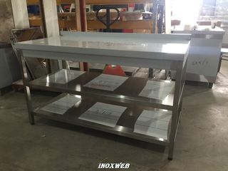 INOXWEB 2026-Τραπεζι ΤΟΙΧΟΥ  με ραφι 100χ70χ87