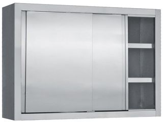 Ποτηριέρα με inox πόρτες συρόμενες 110x34x72 cm