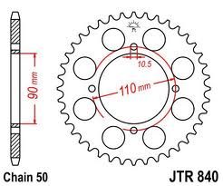 ΓΡΑΝΑΖΙ ΟΠΙΣΘΙΟ (ΤΡΟΧΟΥ) JT 38 ΔΟΝΤΙΑ ΓΙΑ YAMAHA