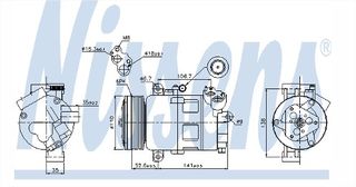 ΚΟΜΠΡΕΣΕΡ A/C BMW  SERIES 3 E46 NISSENS 