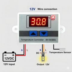 Ελεγκτής θερμοκρασίας Θερμοστάτης 10A 12V