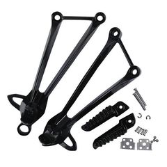 Kawasaki Ninja ZX10R 2008-2010  Σετ Καινούρια Μαρσπιέ και πατάκια (Ποδοστήρια) L+R Συνοδηγού Πισω!!! σε μαύρο χρώμα!!!