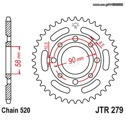 Γραναζι πισω 279.31/ FE 5450.31/279 31 C45 Honda Rebel 250 κτλ 31Δ PBR - (10100-377)