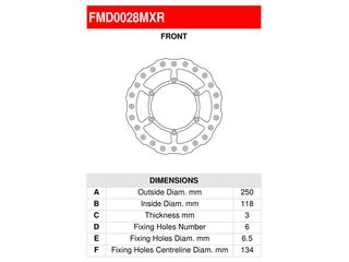 ΔΙΣΚΟΠΛΑΚΑ ΕΜΠΡΟΣ SUZUKI DRZ 400 / RMX 250 / RM 250 / RM 125 FERODO-thumb-2