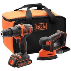 BLACK & DECKER Σετ Κρουστικό Δραπανοκατσάβιδο & Τριβείο Mouse 18V  BCK23S1S + ΔΩΡΟ ΓΑΝΤΙΑ ΕΡΓΑΣΙΑΣ(ΕΩΣ 6 ΑΤΟΚΕΣ Η 60 ΔΟΣΕΙΣ)