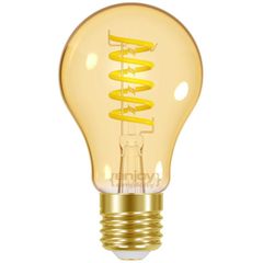 Λάμπα LED FILAMENT SPIRAL AMBER αχλάδι A60 E27 4.8W θερμό φως 2000k 350lm δέσμης 320° 15000h