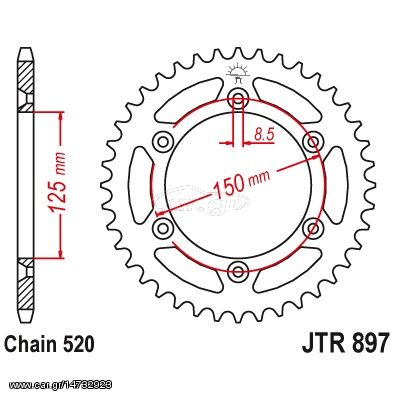 Γραναζι πισω 897.42 / FE 2068.42  KTM125EXC/KTM200 EXC/KTM625LC4/KTM640LC4/KTM640 42Δ FE SPROCKETS - (10110-532)