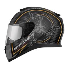 Κράνος μοτοσυκλέτας MT Thunder 3 SV Isle Of Man Matt Black Gold