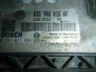 ΕΓΚΕΦΑΛΟΣ ΜΟΤΕΡ 03G 906 016 AK BOSCH 0281011884 SKODA OCTAVIA AUDI A3 BKC 1.9 DIESEL 105HP