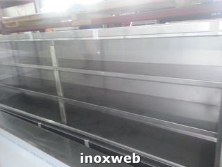 INOXWEB 2025--ΑΝΟΞΕΙΔΩΤΗ ΠΟΤΗΡΙΕΡΑ ΜΕ ΣΥΡΟΜΕΝΑ ΚΡΥΣΤΑΛΛΑ ΚΑΙ 2 ΡΑΦΙΑ 190X32X70 ΕΚ