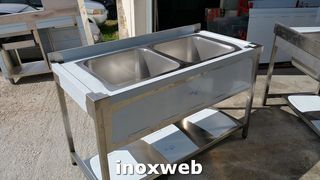 INOXWEB 2025-Λαντζα ανοιχτη 120χ70χ87 ME 2 ΓΟΥΡΝΕΣ 50χ50
