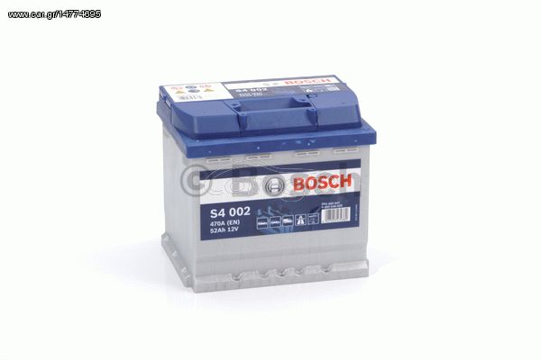 Μπαταρία BOSCH   S4 52Αh/470A Δεξιά Διάταξη FIAT PEUGEOT [Τιμή με ΦΠΑ]