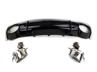 Diffuser + Τελικά εξατμισης Audi A4 B8 Limousine - (2007-2011) RS4 Design-thumb-3
