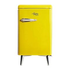 Mini Bar θερμοηλεκτρικό αθόρυβο χωρητικότητας 38lt με εσωτερικό φωτισμό led σε κίτρινο χρώμα Retro