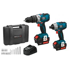 Set Κρουστικό Δραπανοκατσάβιδο + Παλμικό Κατσαβίδι 18V (2x4.0Ah) - 18V - 20V - BULLE (#63436)