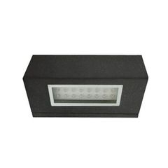 LED φωτιστικό διπλής κατεύθυνσης επίτοιχο αλουμινίου 3.3W με ψυχρό ελυκό φως και μάυρο σώμα IP54