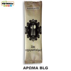 Αρωματικό υγρό μαντηλάκι με άρωμα BLG 5x16cm (πετσέτα 20x20cm) με κάθετη εκτύπωση σχέδιο Cutlery