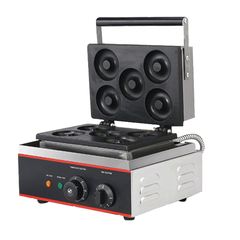 Επαγγελματική βαφλιέρα για 5 Donuts 1500W πλάκα 27x18.6cm με θερμοστάτη και χρονοδιακόπτη KARAMCO