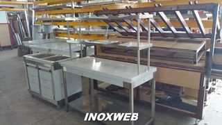 INOXWEB 2025-Τραπεζι+ραφιέρα διπλή 120χ70χ87
